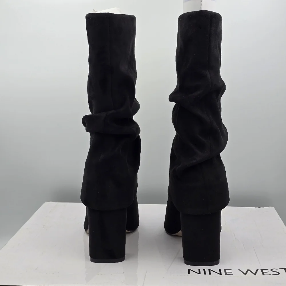 NIB Nine West Francis2 Fold Over Cuff Mid Calf Block Heel Dress Boots, Women's 5 - Picture 5 of 16